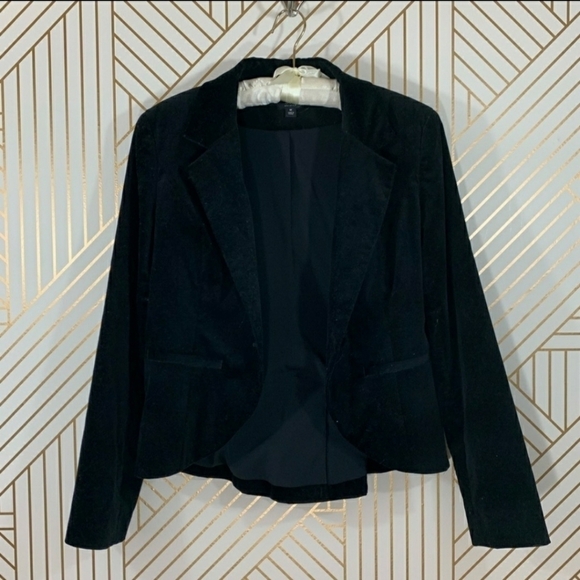 Mossimo Velvety Black Blazer Women's Small Soft Dark Academia Prep Preppy EUC - Picture 1 of 7